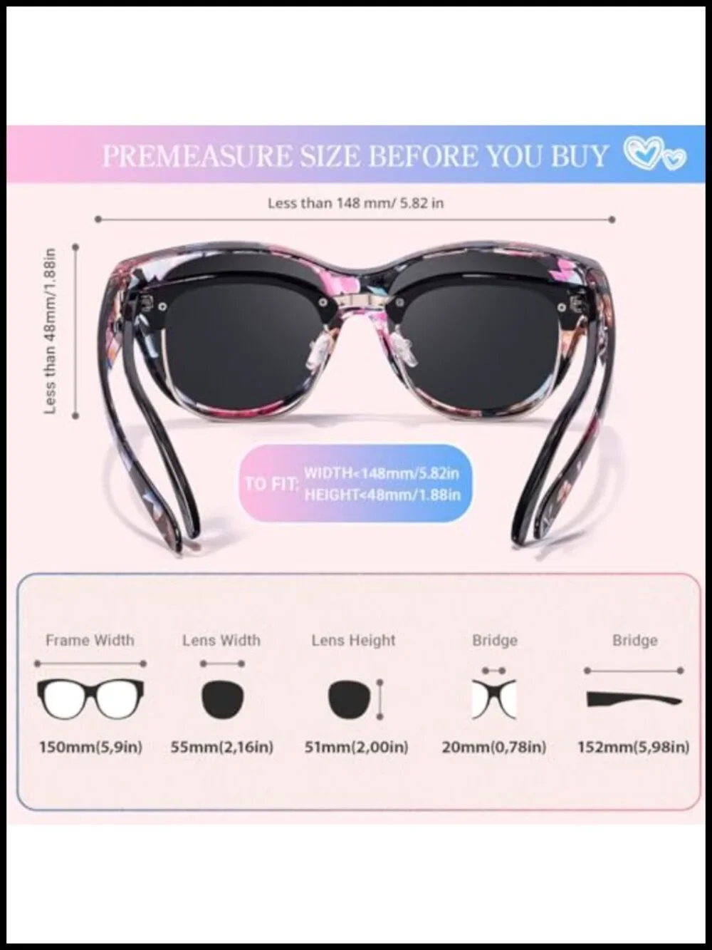 Polarized Fit Over Glasses Sunglasses UV400 Protection Driving Outdoor Trendy
